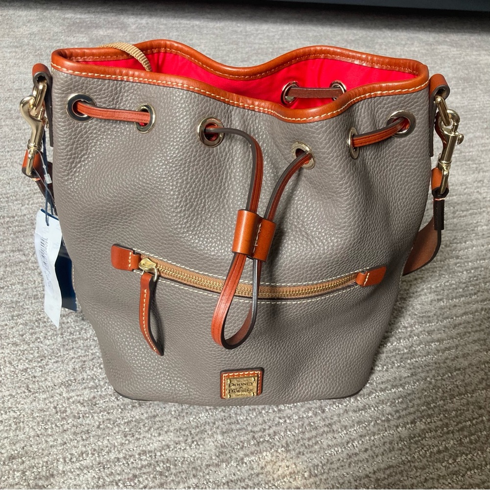 Dooney & Bourke Women's Pebble Grain Drawstring Leather Bucket Shoulder Bag